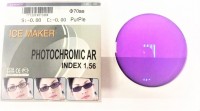 PHOTOCHROMIC ф70 индекс1.56<br />
Фотохром фиолетовый. Антиблик зелёный